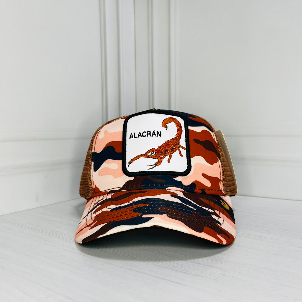 Gorra Trucker Alacrán Camuflada Café